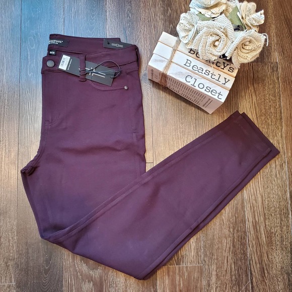 Liverpool Jeans Company Denim - Liverpool Aubergine Purple Skinny Ankle Super Stretch Slimming Jeans 10 30 NWT